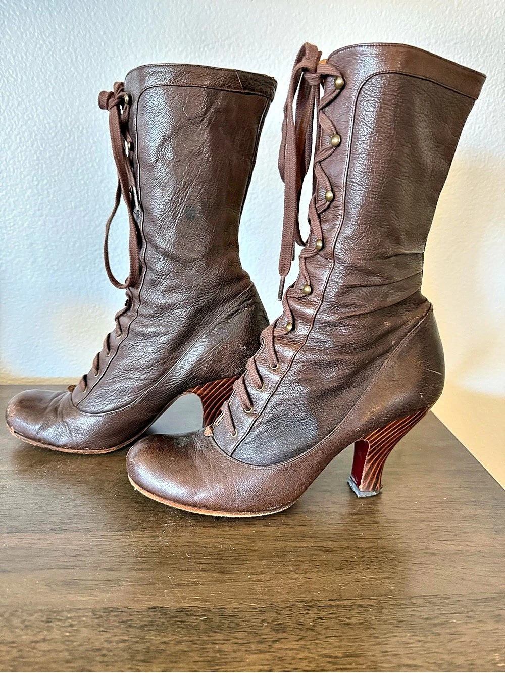 Chie Mihara Victorian-Inspired Lace-Up Boots, EU 41 Spain